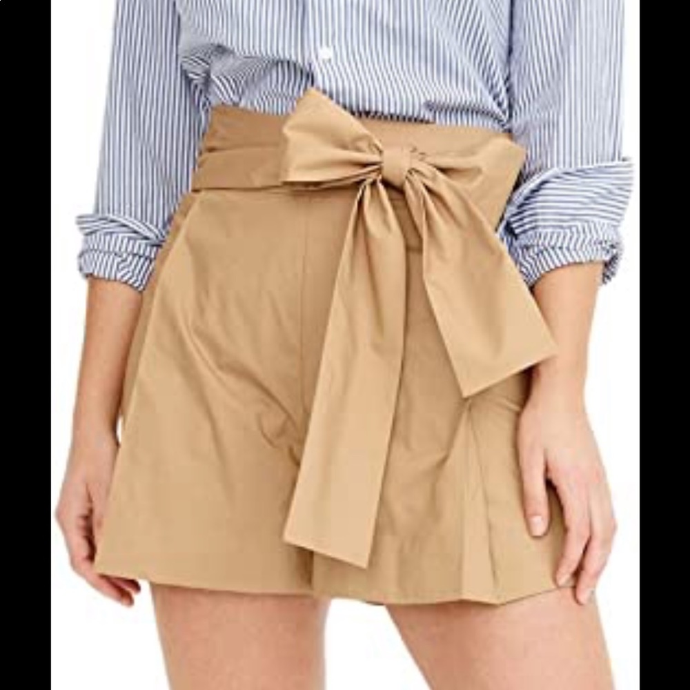 J.Crew poplin tie high waist shorts